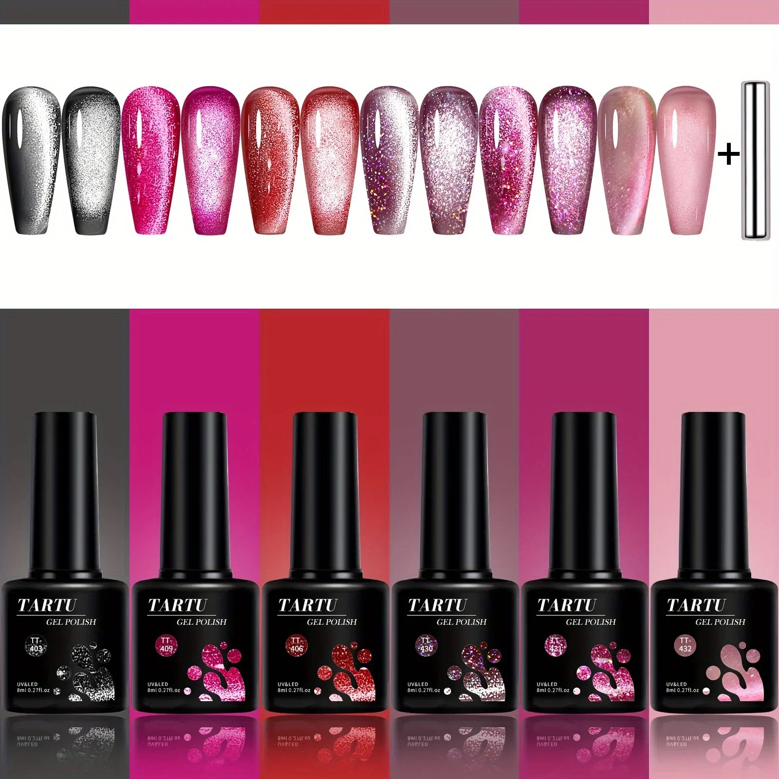 Kit 6 Vernis Semi Permanent Nacré Pailleté Encapsulé