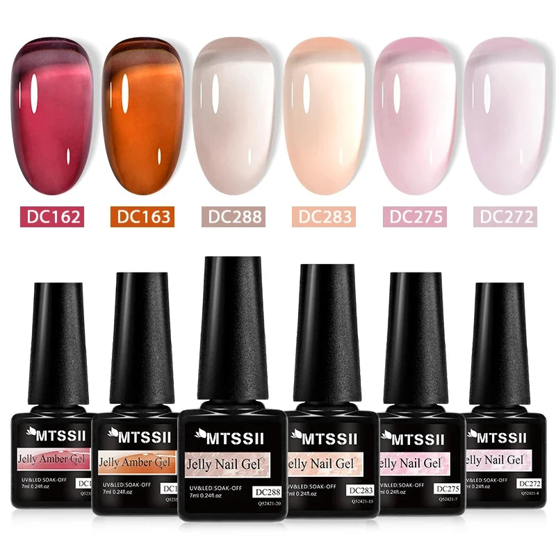 Kit 6 Vernis Semi Permanent Transparent Teinté