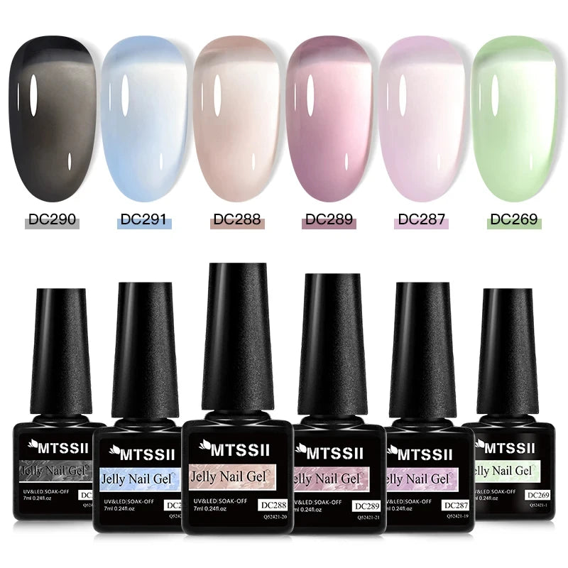 Kit 6 Vernis Semi Permanent Transparent Teinté