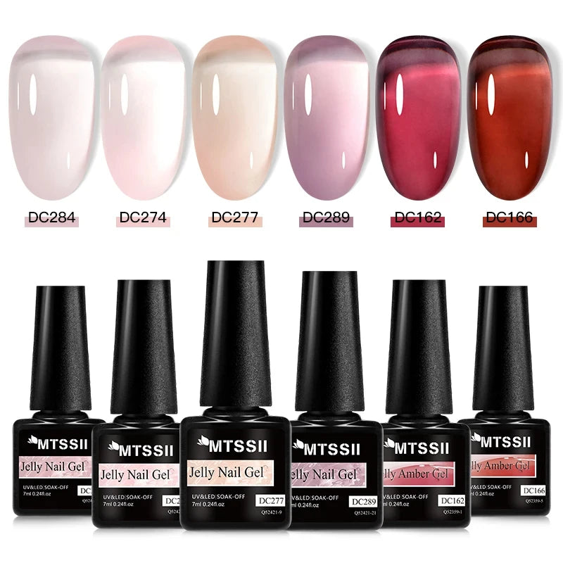 Kit 6 Vernis Semi Permanent Transparent Teinté