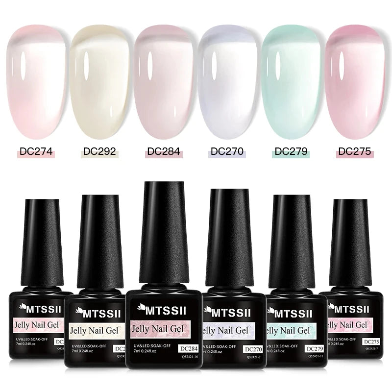 Kit 6 Vernis Semi Permanent Transparent Teinté