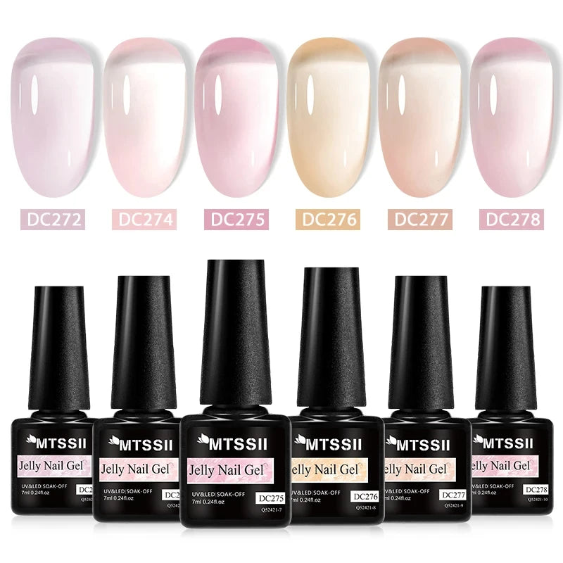 Kit 6 Vernis Semi Permanent Transparent Teinté