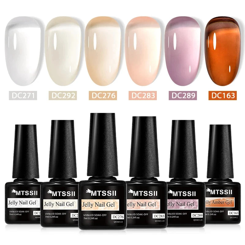 Kit 6 Vernis Semi Permanent Transparent Teinté