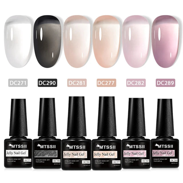 Kit 6 Vernis Semi Permanent Transparent Teinté
