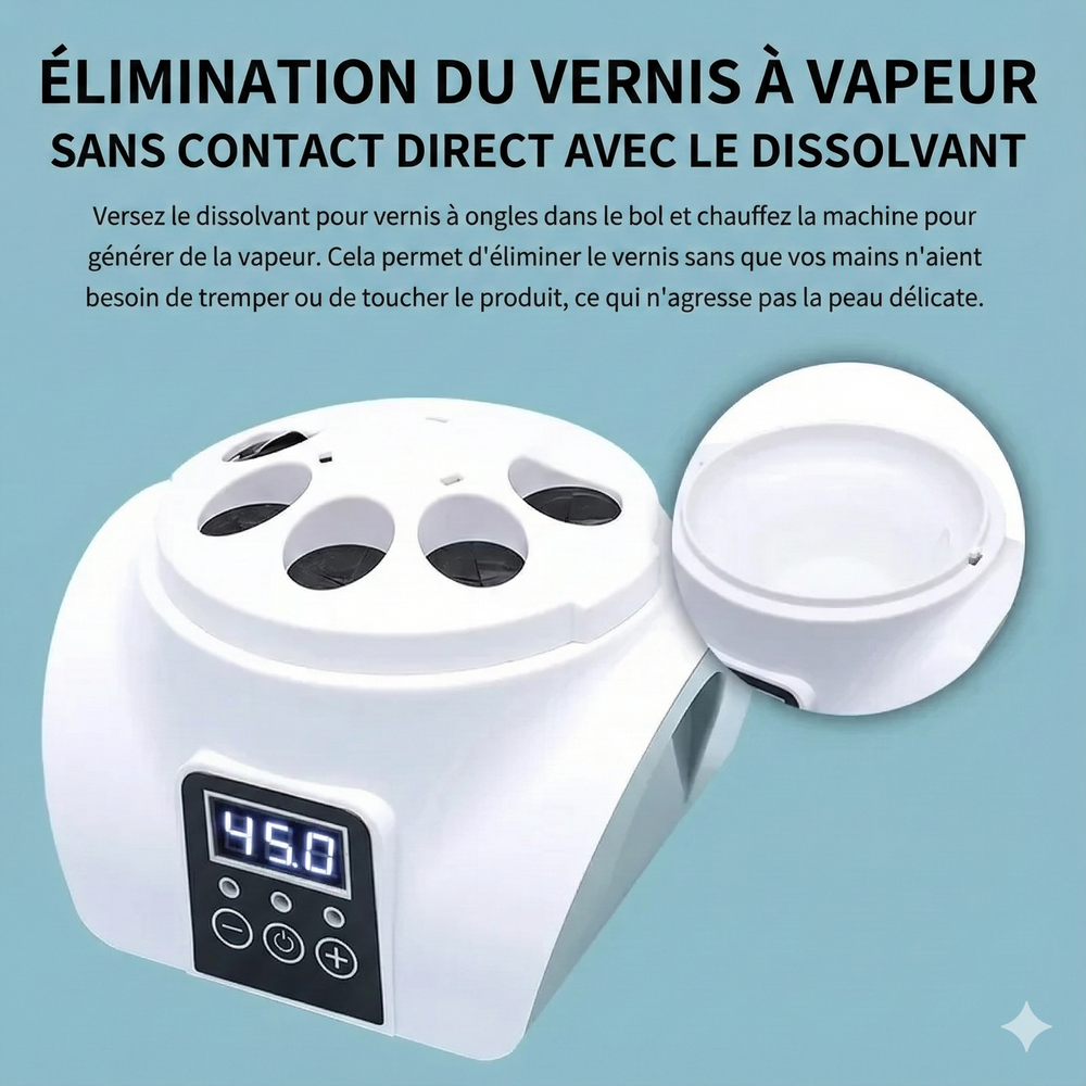 Appareil pour Enlever Vernis Ongle avec la Vapeur de Dissolvant