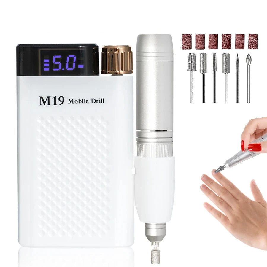 Ponceuse Ongle Sans Fil M19 Mobile Drill