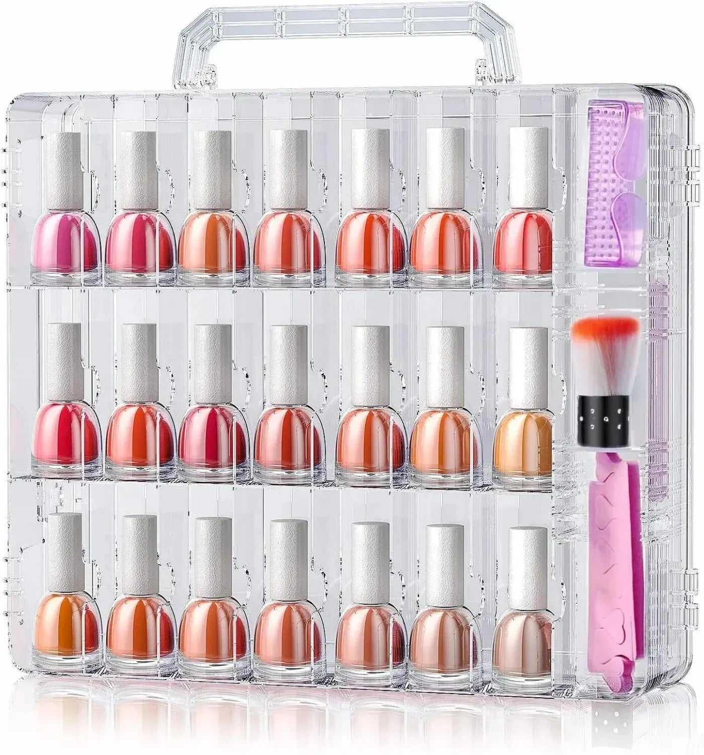Mallette de Transport Transparente pour Vernis à Ongle