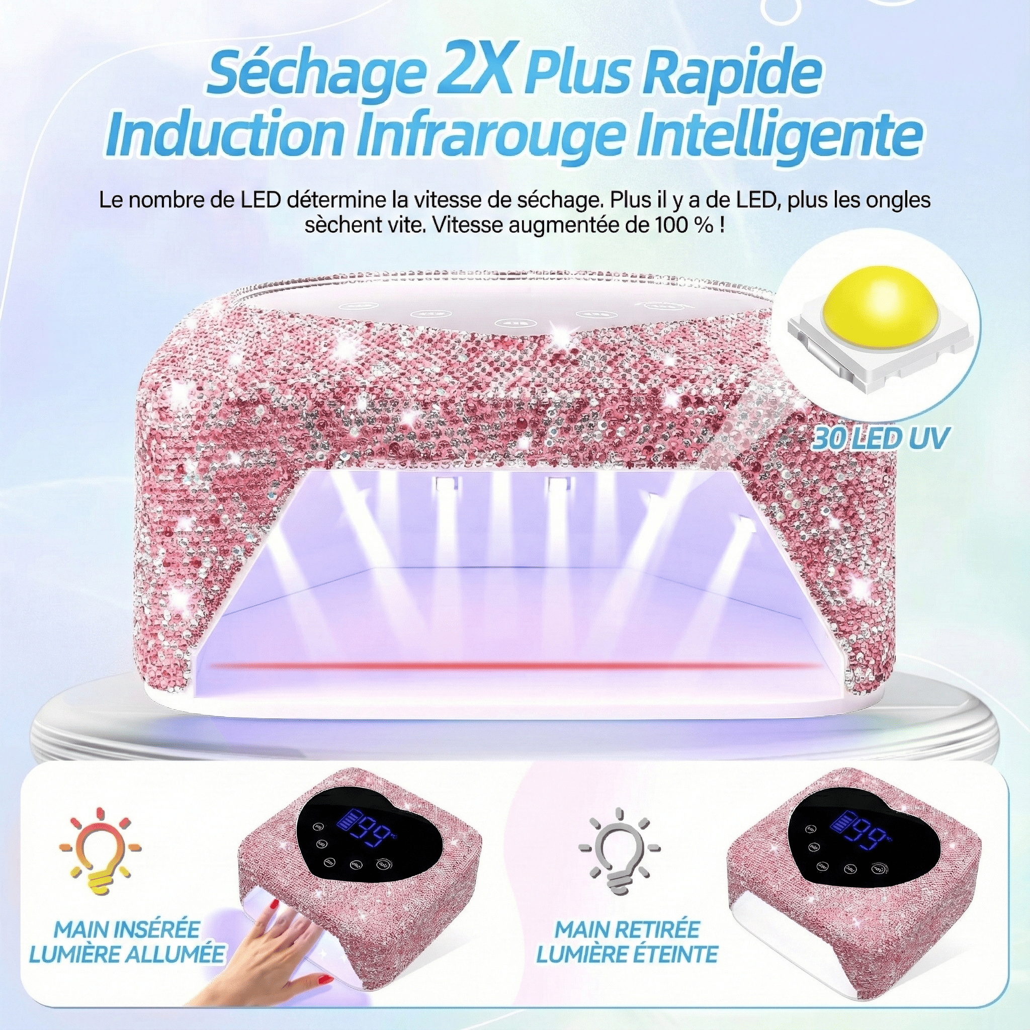 Lampe Uv Led Manucure 72W