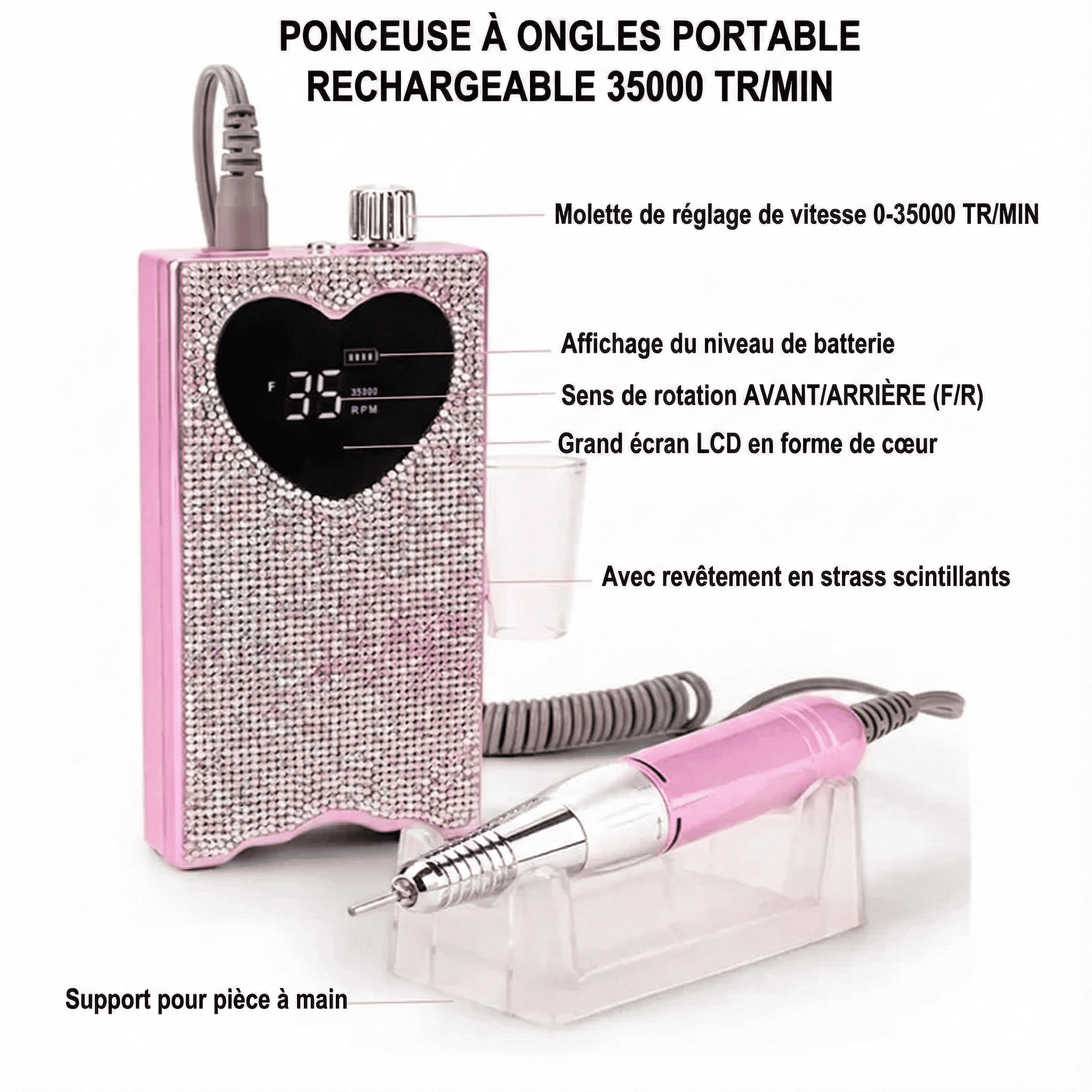 Kit Ponceuse Ongle & Lampe UV